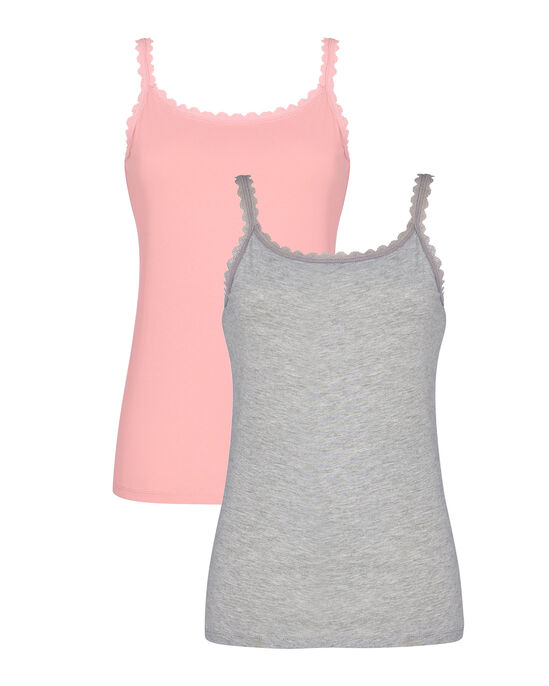 2 Pack Lace Trim Vest Tops