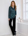 Long Sleeve Cowl Neck Print Jersey Top