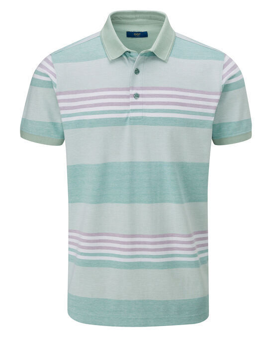 Short Sleeve Birdseye Stripe Polo Shirt