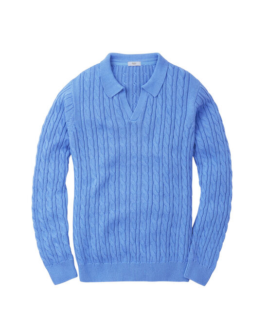 Cotton Cable Collared Jumper