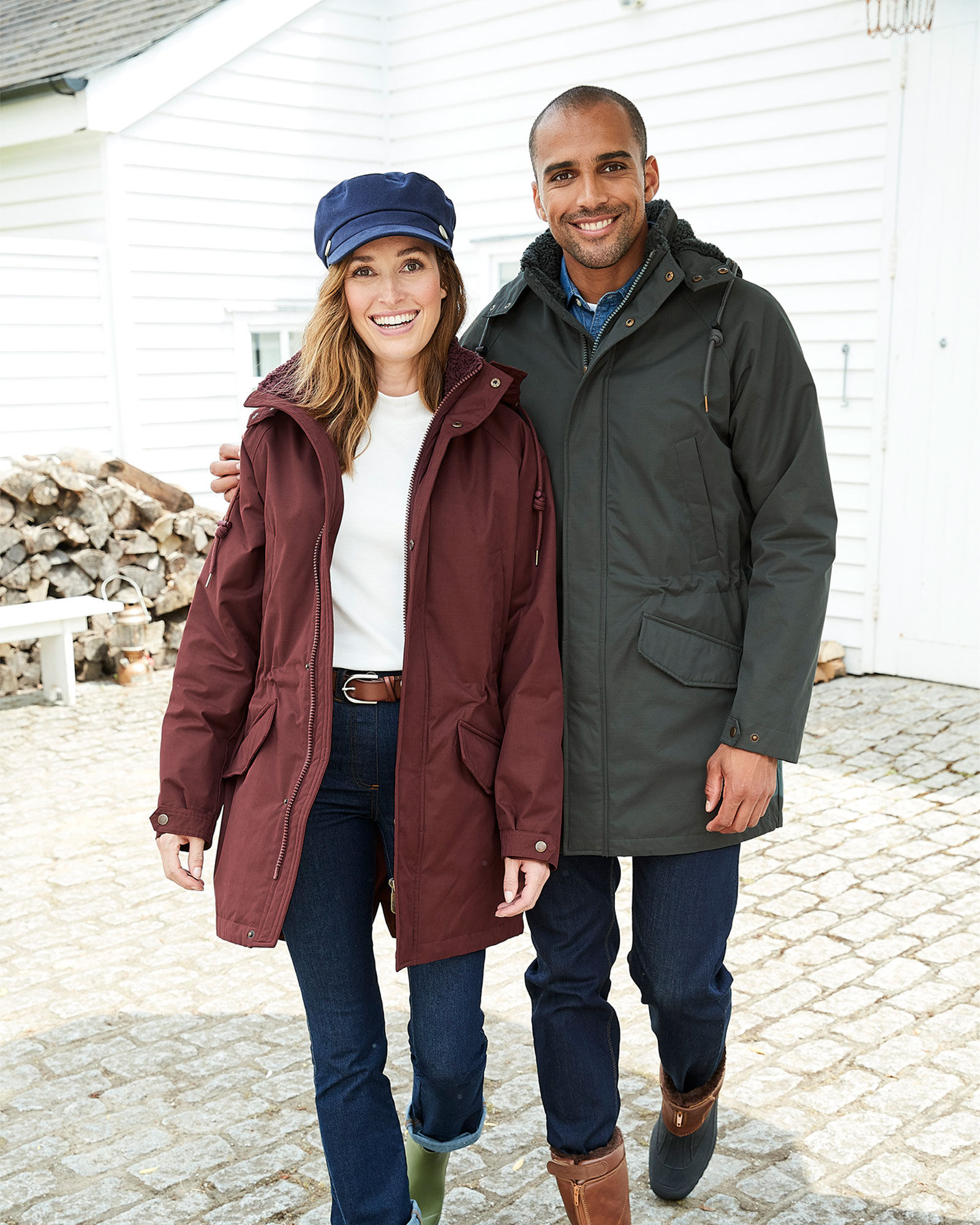 Sherpa lined cotton parka deals
