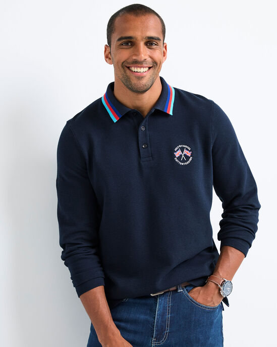 Help For Heroes Long Sleeve Textured Polo Shirt