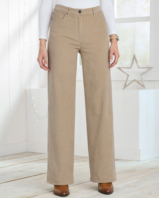 Wide-Leg Stretch Cord Trousers