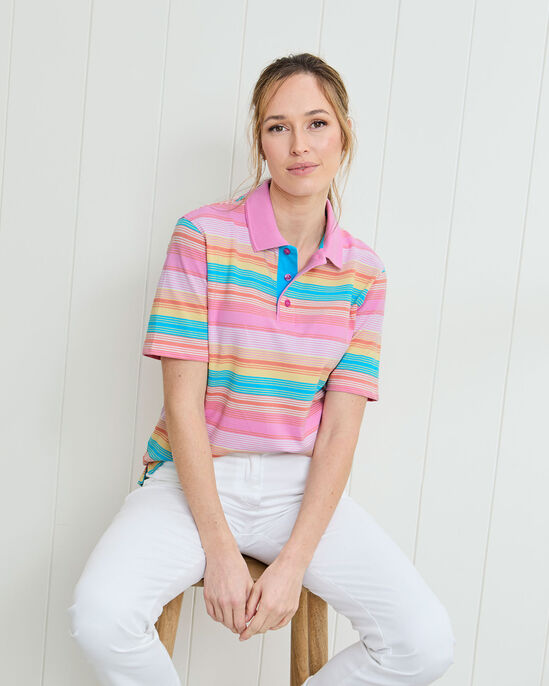 Short Sleeve Stripe Polo
