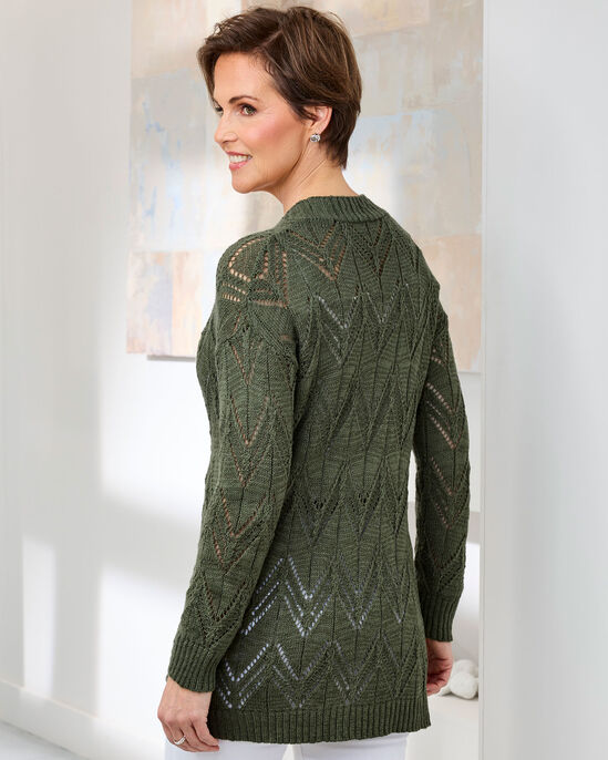 Longline Pointelle Cardigan