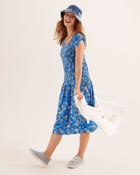 Floral Crinkle Midi Dress