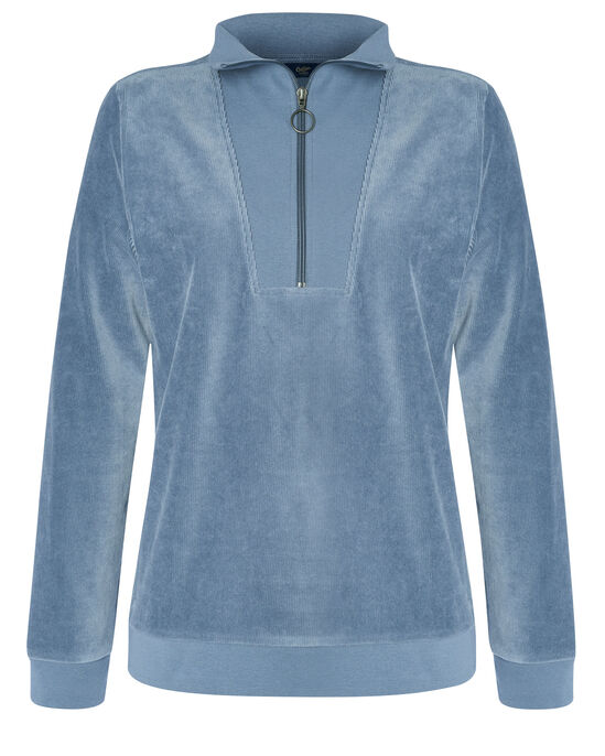 Jane Jersey Cord Zip Sweatshirt