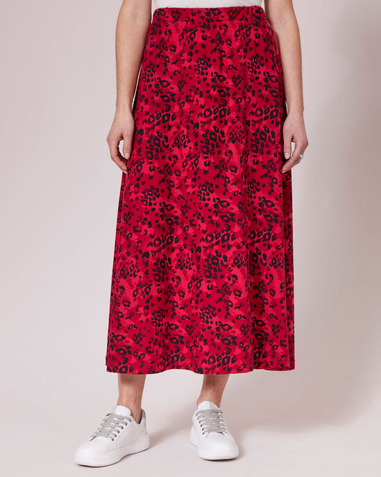 Jersey Pull-On Print Maxi Skirt