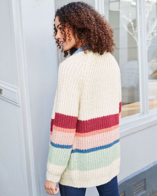 Colour Block Stripe Edge-To-Edge Cardigan