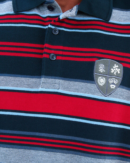 Short Sleeve Birdseye Variated Stripe Polo Shirt