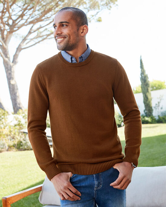 Crew Neck Mock Shirt Jumper