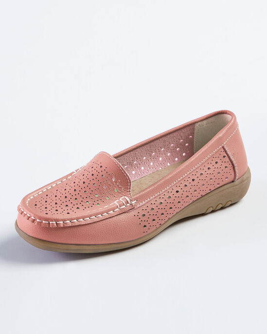 Leather Flexisole Cutwork Loafers