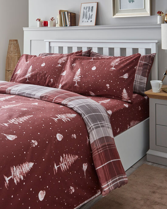 Winter Robin Check Brushed Cotton Duvet Set