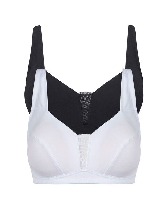 2 Pack Ava Lace Insert Non-Wired Bras