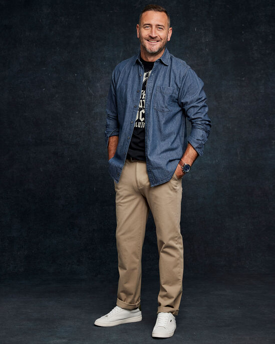 Flat Front 4-Way Stretch Chino Trousers
