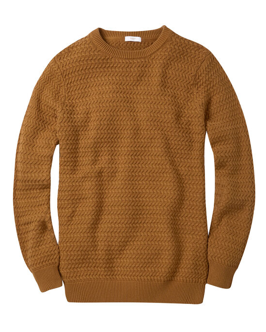 Textured Cotton Crew Neck Jumper