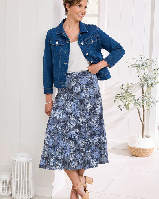 Burnout Jersey Pull-On Maxi Skirt