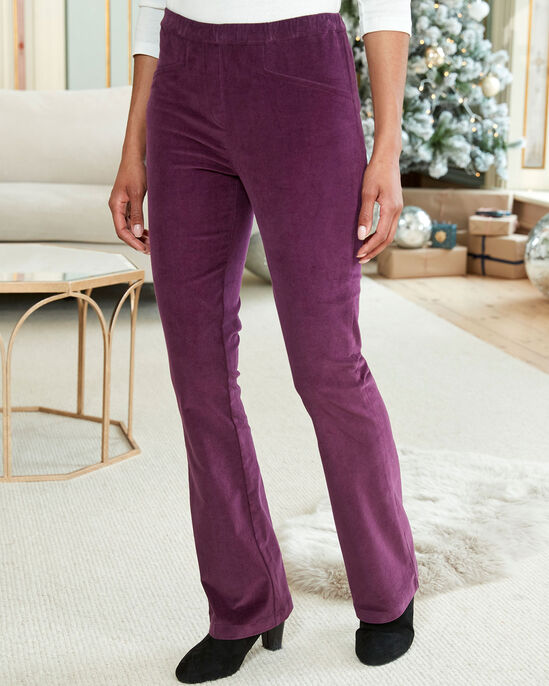 Pull-On Stretch Bootcut Cord Trousers