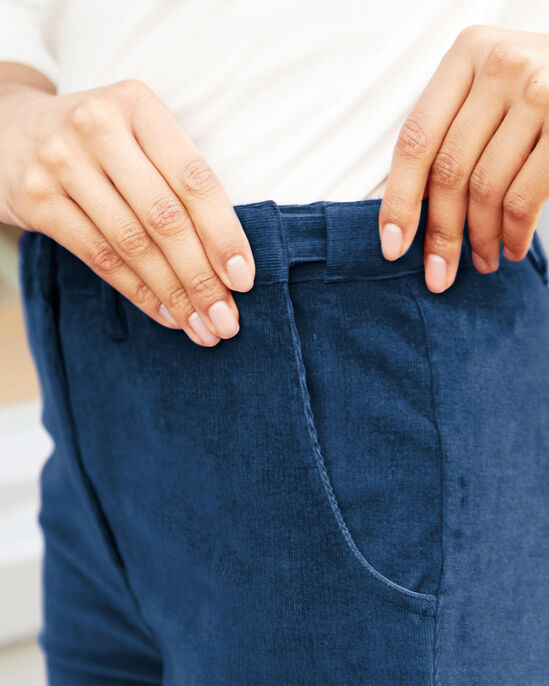 Adjustable Waist Straight-Leg Cord Trousers