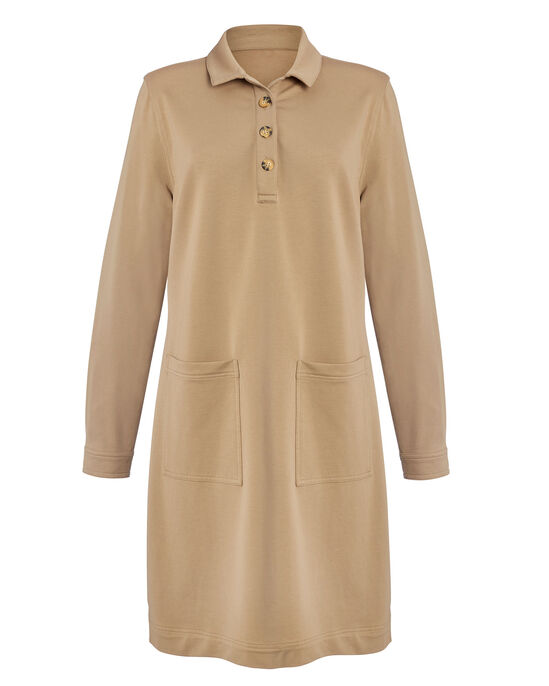 Madison Jersey Dress - Pale Camel