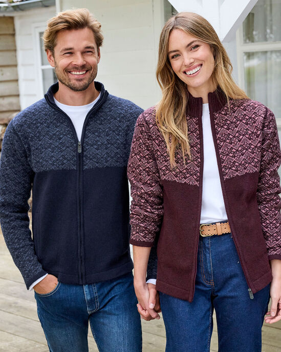 Fair Isle Zip-Through Cardigan