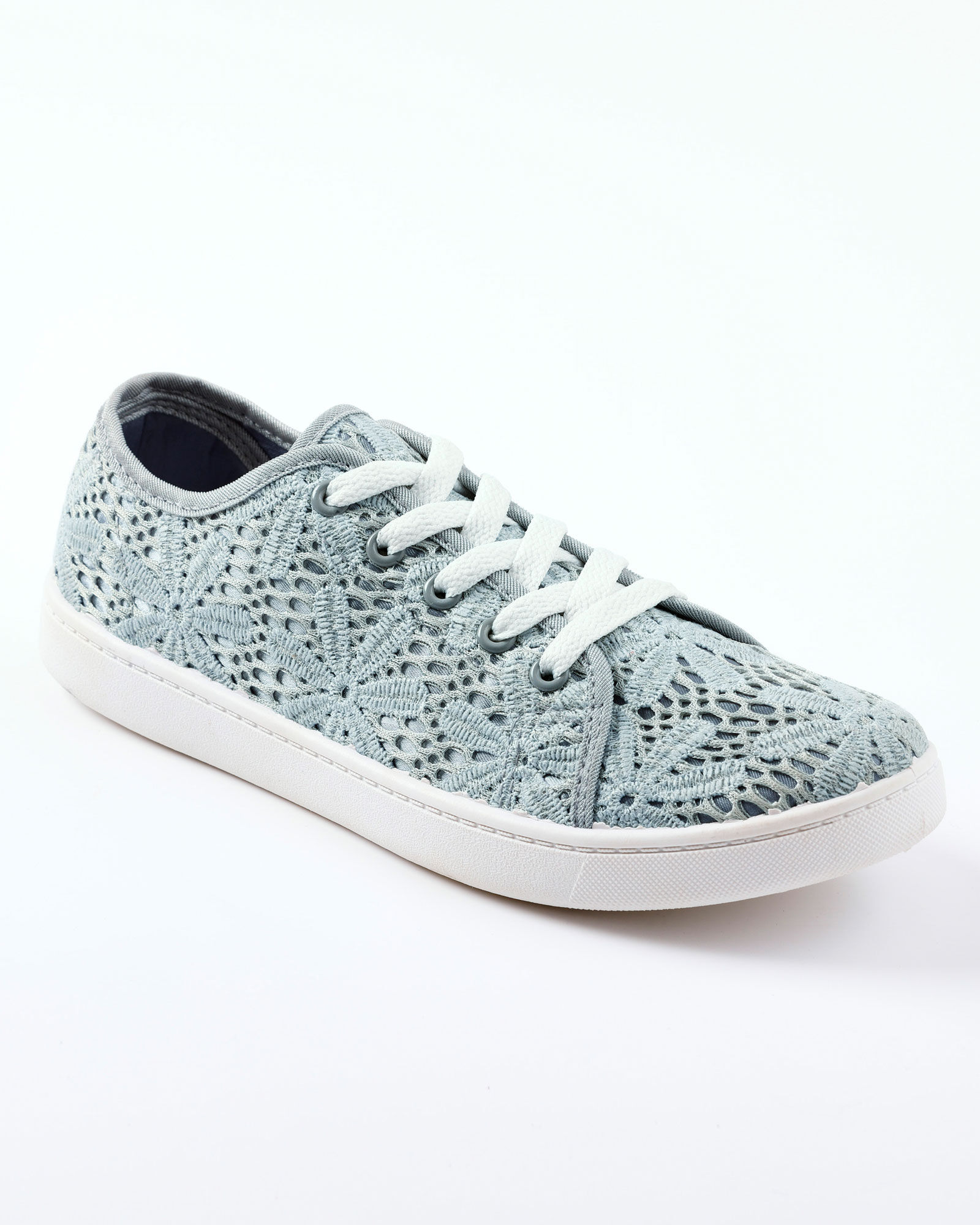 Crochet lace sneakers deals