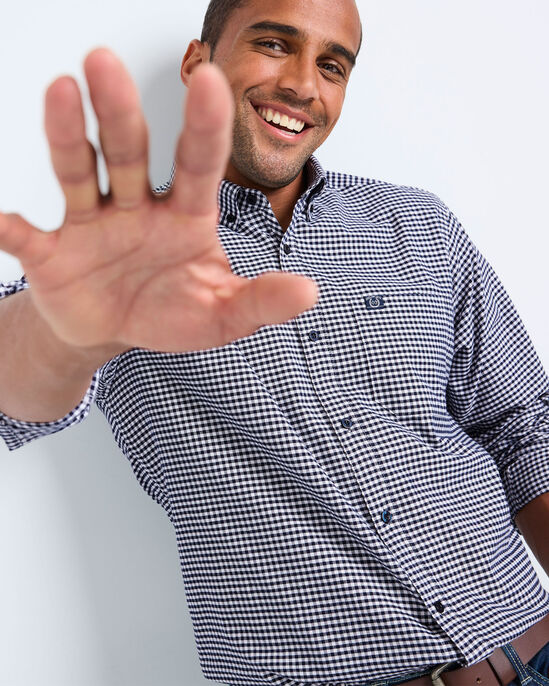 Long Sleeve Brushed Oxford Check Shirt