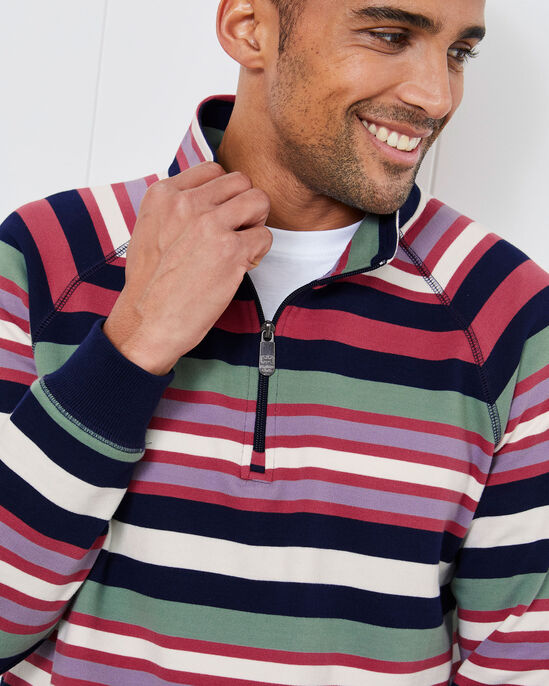 Stripe Half Zip Sweatshirt