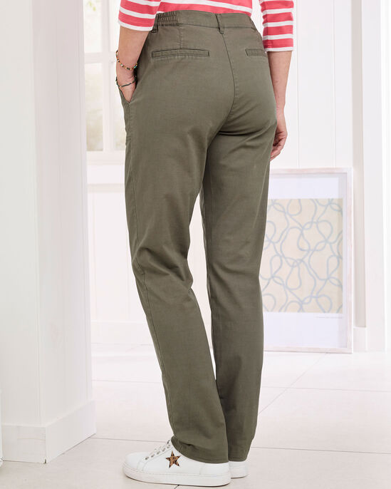 Scalloped Pocket Twill Chino Trousers