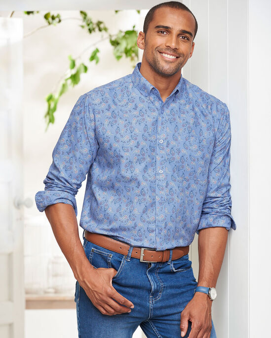 Long Sleeve Easy-Iron Print Shirt