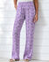 Pull-On Printed Crinkle Trousers