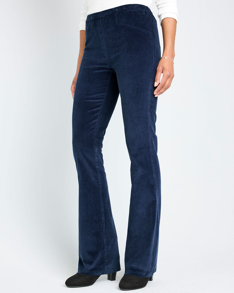 Pull-On Stretch Bootcut Cord Trousers at Cotton Traders