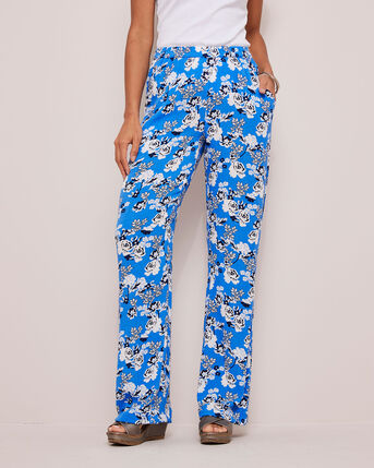 Pull-On Printed Crinkle Trousers