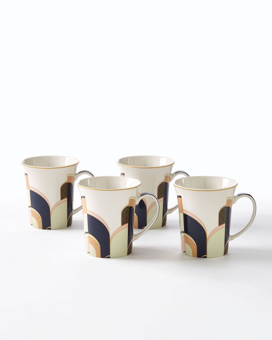 Art Deco Set of 4 Mugs