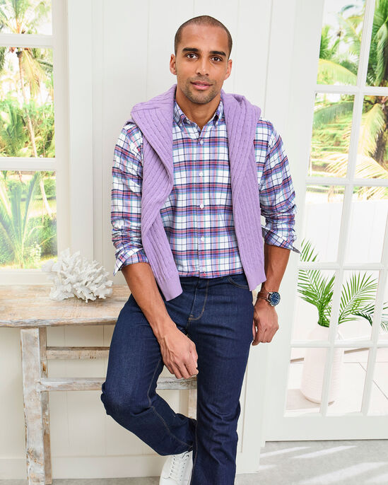 Long Sleeve Patterned Oxford Shirt