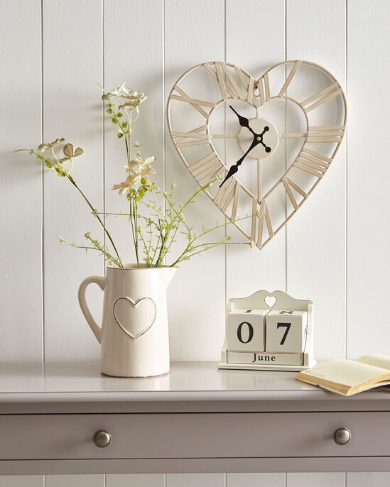 Vintage Heart Shaped Skeleton Clock