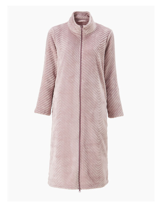 Fluffy Zip-Front Dressing Gown 