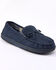 Suede Check-Lined Moccasin Slippers