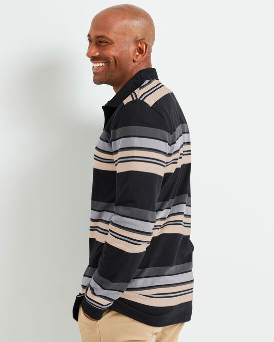 Guinness™ Long Sleeve Variated Stripe Rugby Shirt
