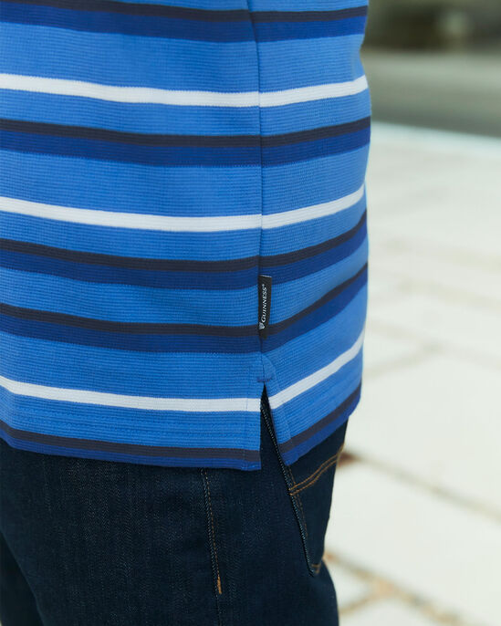 Guinness Short Sleeve Textured Stripe Polo Shirt