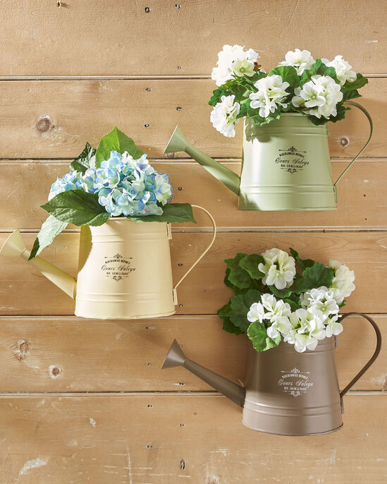 Vintage Half Wall Watering Can Planter