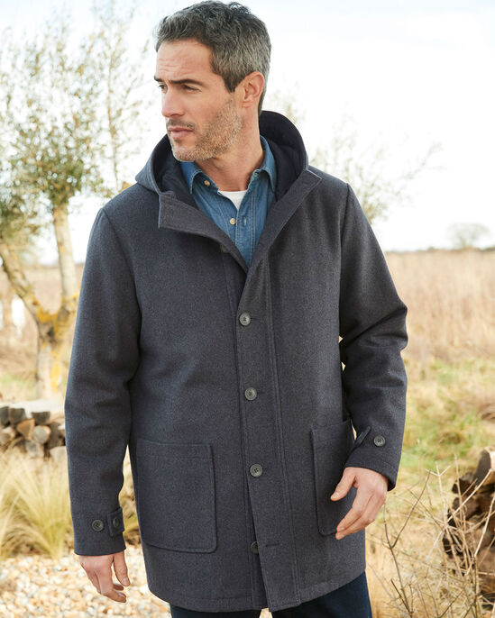 Wool-Look Hooded Coat