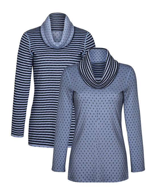 Twice-As-Nice Reversible Cowl Neck Jersey Top