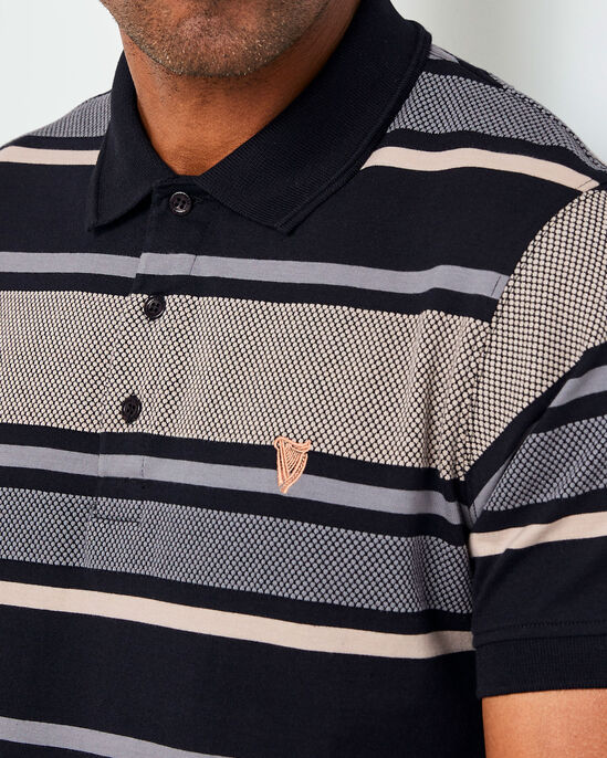 Guinness™ Short Sleeve Textured Stripe Polo Shirt