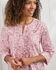 Print Broderie Pintuck Blouse