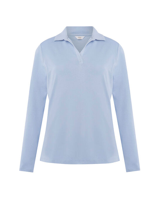 Wrinkle Free Long Sleeve Jersey Polo Shirt 