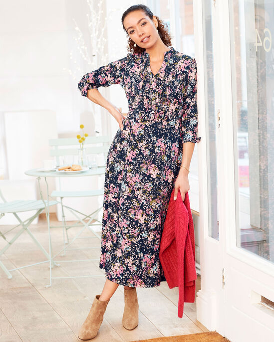 Tea-For-Two Pintuck Maxi Dress