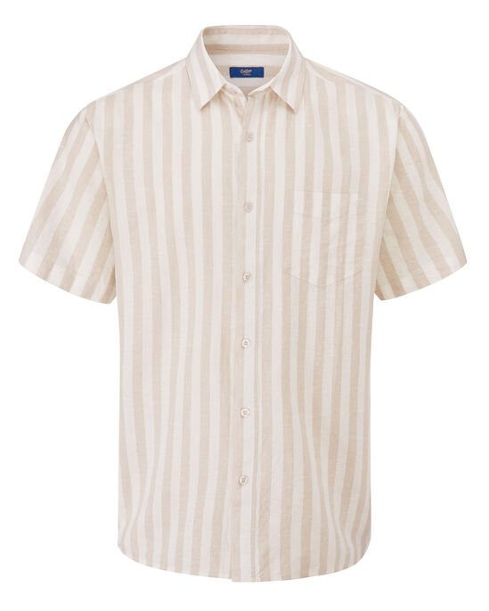 Short Sleeve Linen-Blend Shirt