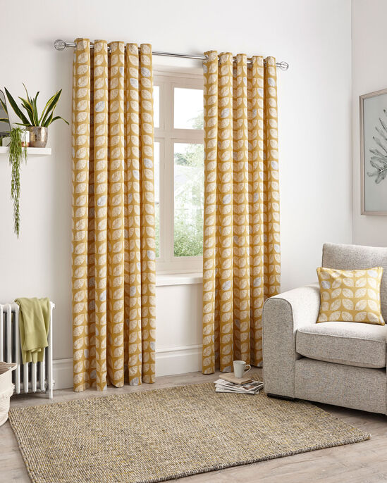 Leaf Print Eyelet Curtains