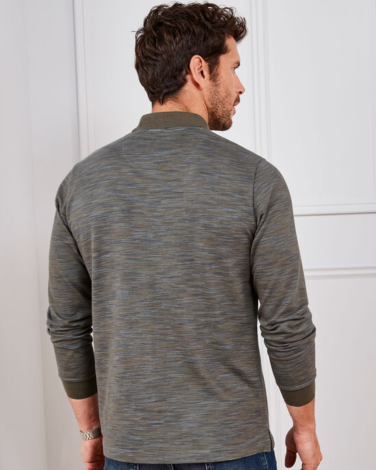 Long Sleeve Textured Polo Shirt